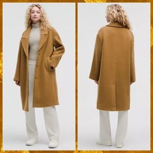 Lululemon Relaxed-Fit Wool Overcoat in Camel Brown